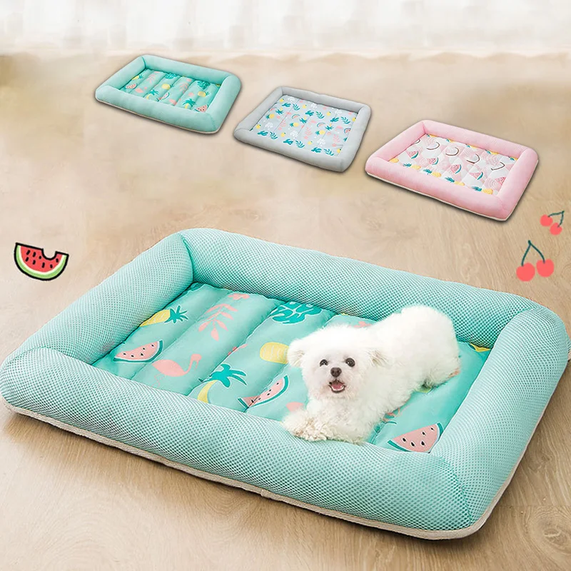 

Summer Cooling House Breathable Cushion Teddy Pet Small Dog Kennel Round Cold Mat Puppy Cats Sleeping Ice Pad Mattress Bed
