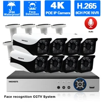 4k ai face detection security camera system poe nvr kit 8ch 8mp outdoor cctv ip bullet camera video surveillance system set 4ch
