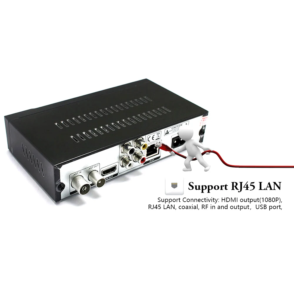 Королевство DVB T2 цифровой ресивер поддерживает H.265/ HEVC T RJ45 LAN dvb t2 горячая