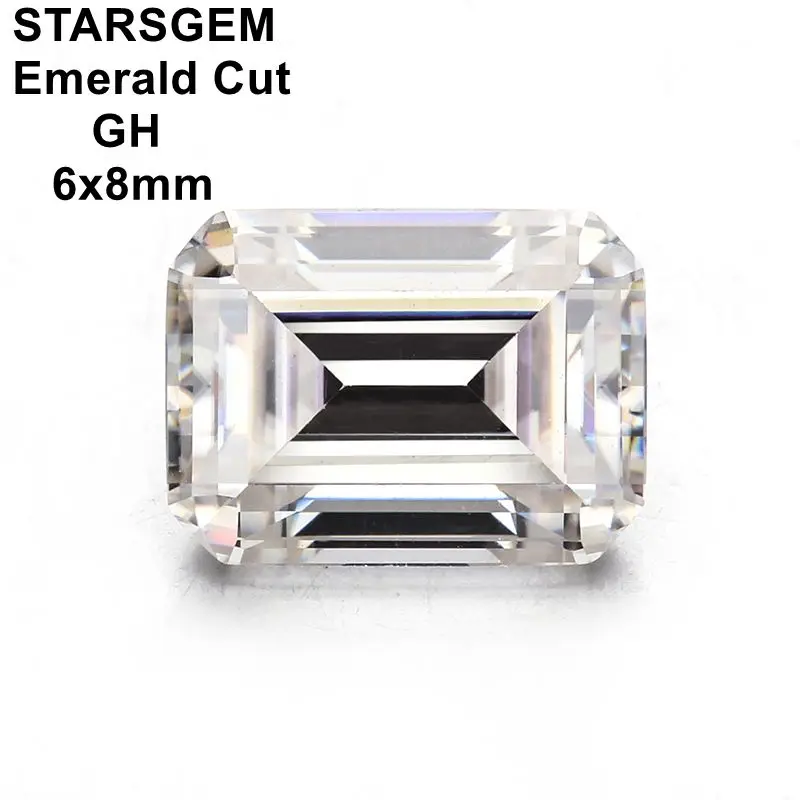 

6*8 мм GH белый цвет свободный драгоценный камень Изумрудный лабораторный созданный Муассанит VVS