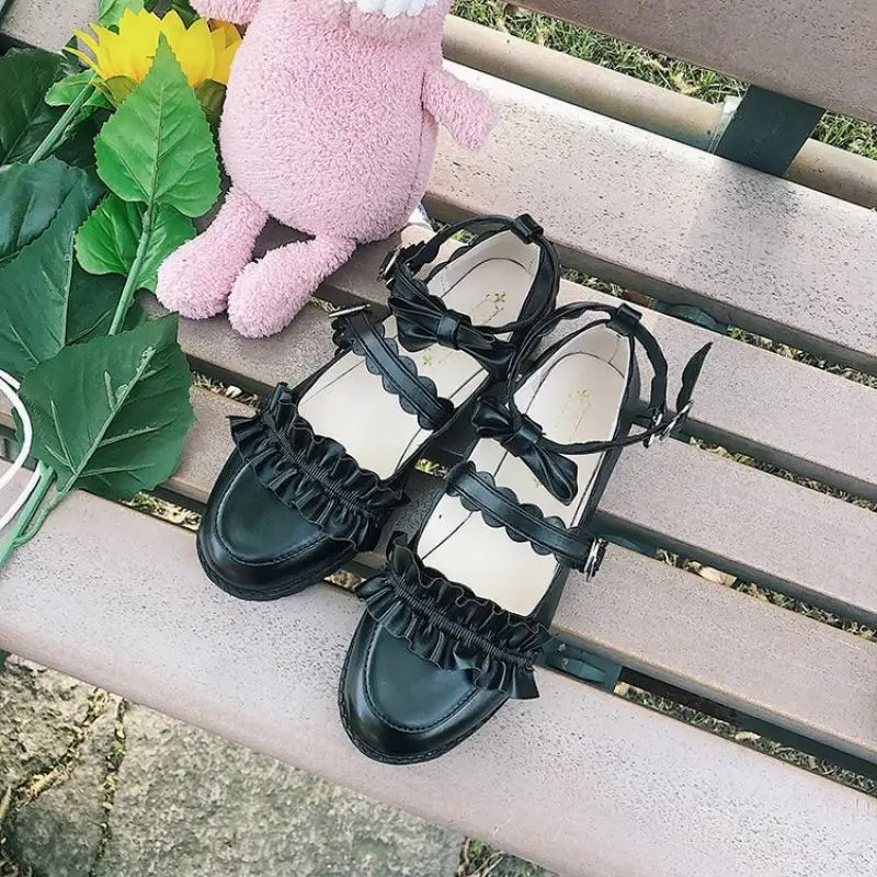 

Ankle Belt Mery Janes Shoes Women Black Leather Sneakers Lolita Pumps Shoes 2021 Autumn New Tassel Female Fashion Shoes Sweat