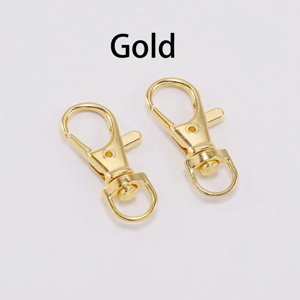 Gold 10 шт./лот брелок кольцо поворотный триггер застежка Лобстер DIY ремесло открытый рюкзак сумка Запчасти оснастки крюк поставки для изготовления ювелирных изделий - Цвет: Gold