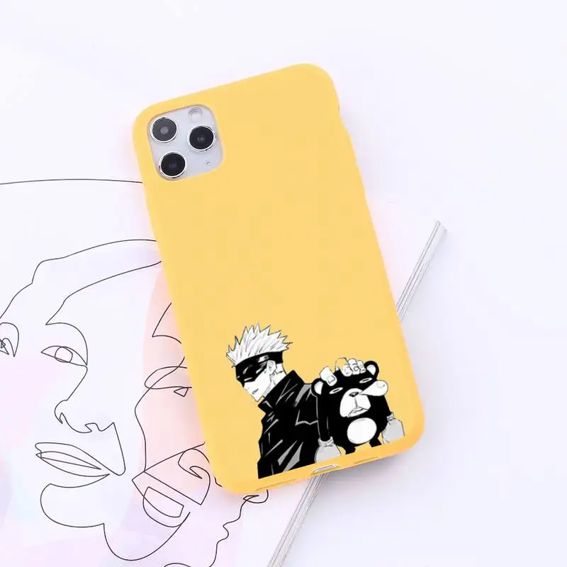 

Jujutsu Kaisen Gojo Satoru animne Phone Case Candy Color for iPhone 6 7 8 11 12 s mini pro X XS XR MAX Plus high quality mobile