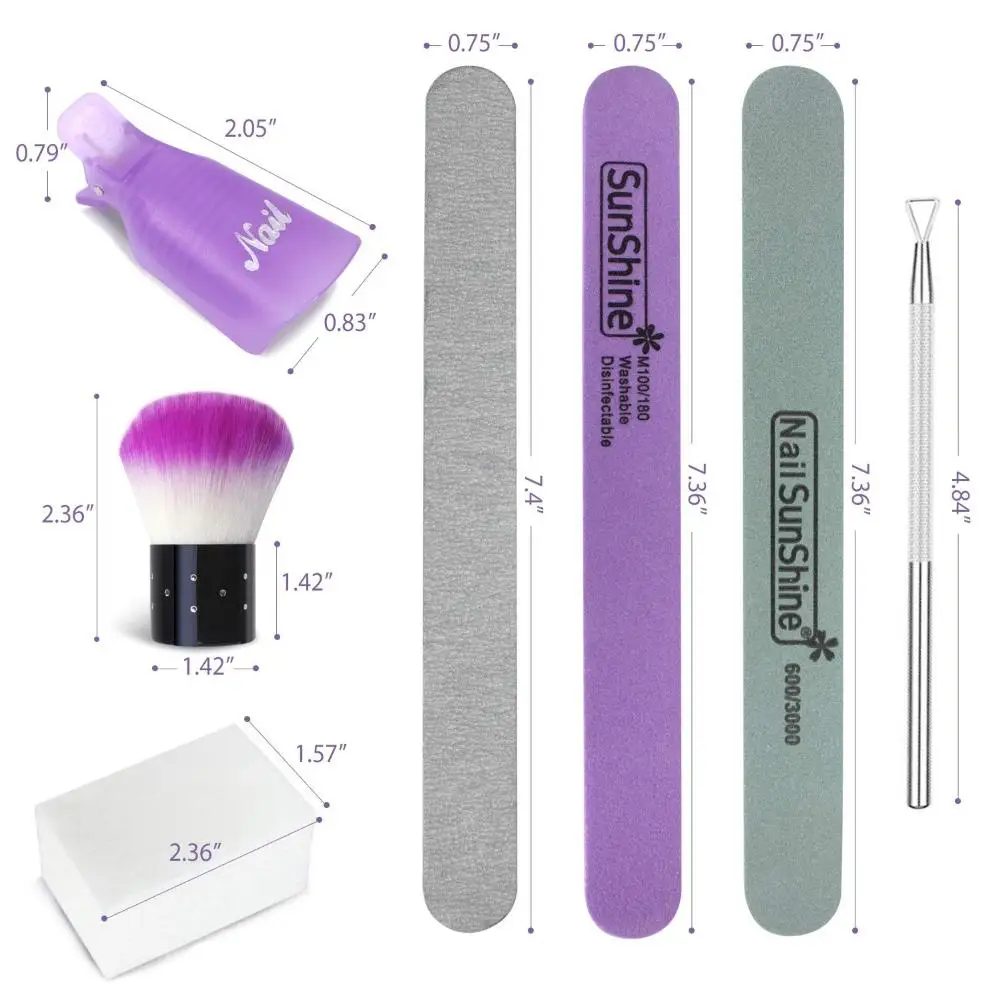 

1 Set Manicure Nail Buffer Gel Polish Remover Pad Brush Cuticle Pusher File Kit