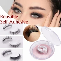 reusable self adhesive false eyelashes natural multiple reversible glue free self adhesive pairs of false eyelashes dropshipping