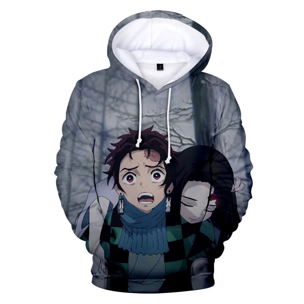 Demon Slayer Anime 3D Hoodies Men Women Casual Harajuku Fashion Print Sweatshirt Autumn Boys Hoodie Clothing | Мужская одежда