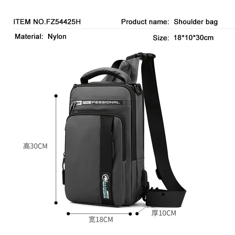 Многофункциональная сумка через плечо для мужчин, мужской мессенджер с защитой от кражи, водонепроницаемый Повседневный тоут с USB-зарядкой от AliExpress WW