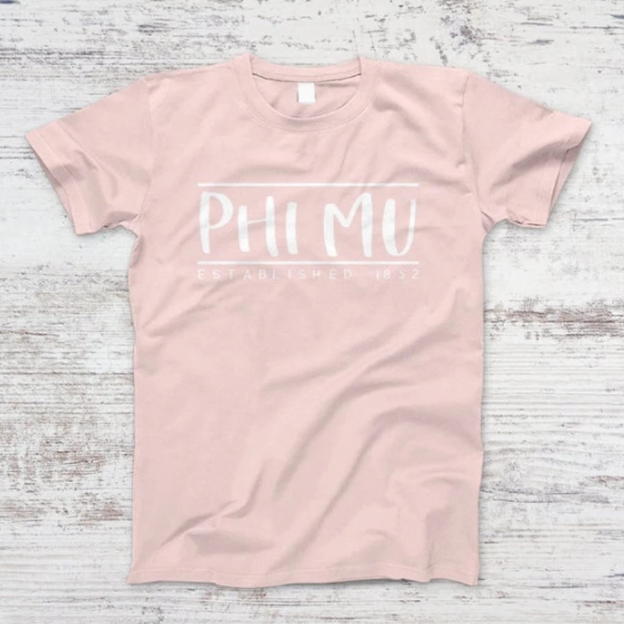 

Phi Mu T-shirt Fashion printed round neck short sleeve T-shirt
