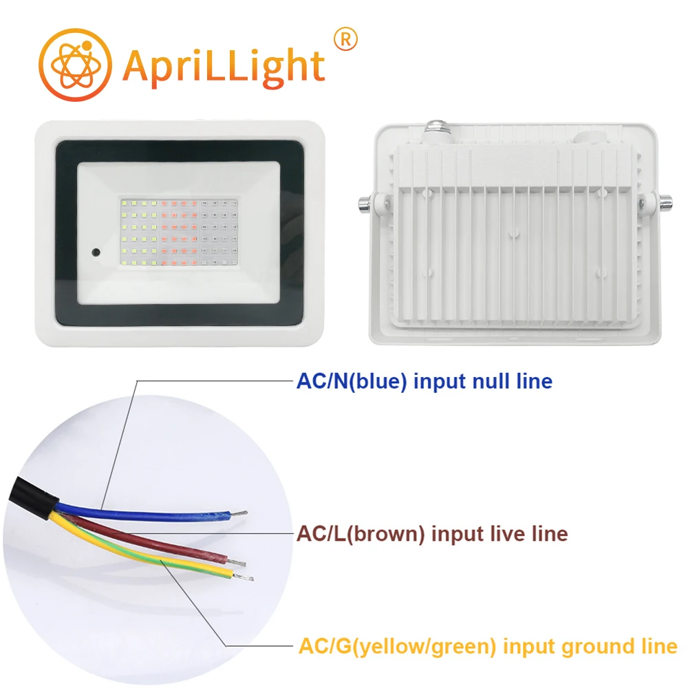 20 Вт 30 50 100 RGB Светодиодный прожектор AC 110 В/220 В наружная настенная шайба лампа