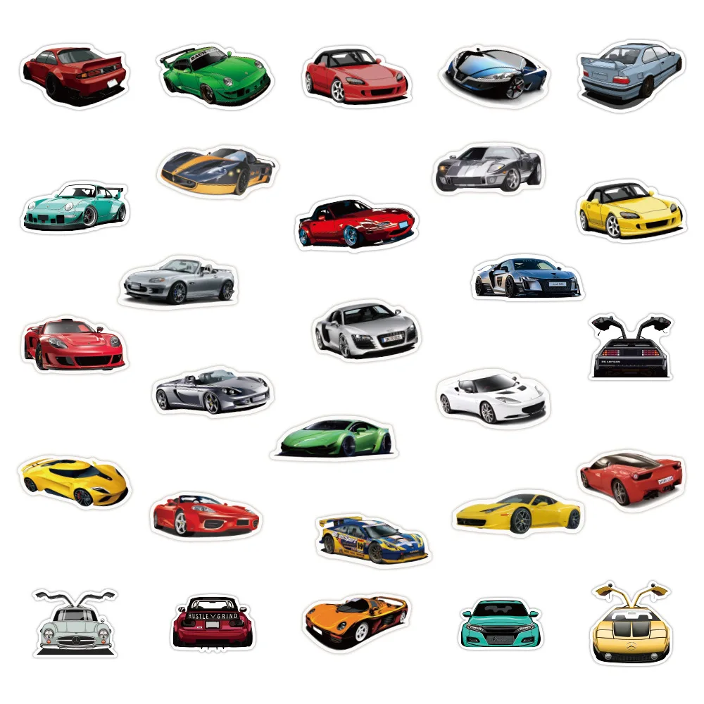 103050100pcs retrofit racing car graffiti stickers car motorcycle luggage phone guitar fridge laptop bike cool sticker toy free global shipping