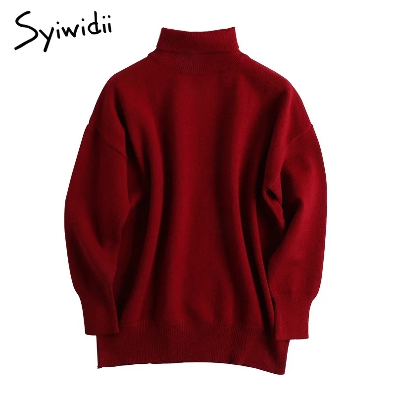 Свитер женский кашемировый Syiwidii с высоким воротником на осень/весну 2021 | Женская