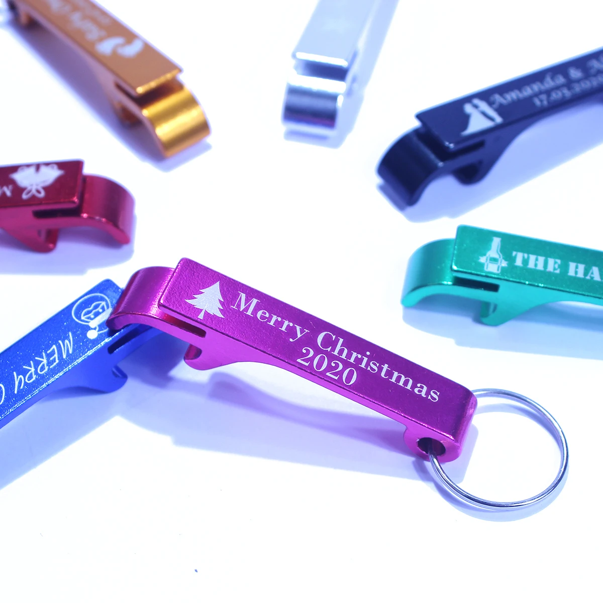 50x персональный гравированный открывалка для бутылок брелки ключей 4 в 1 пивная