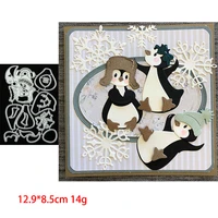penguin jigsaw metal cutting dies stencils for diy scrapbooking photo album decorative embossing paper cards 2020 new craft