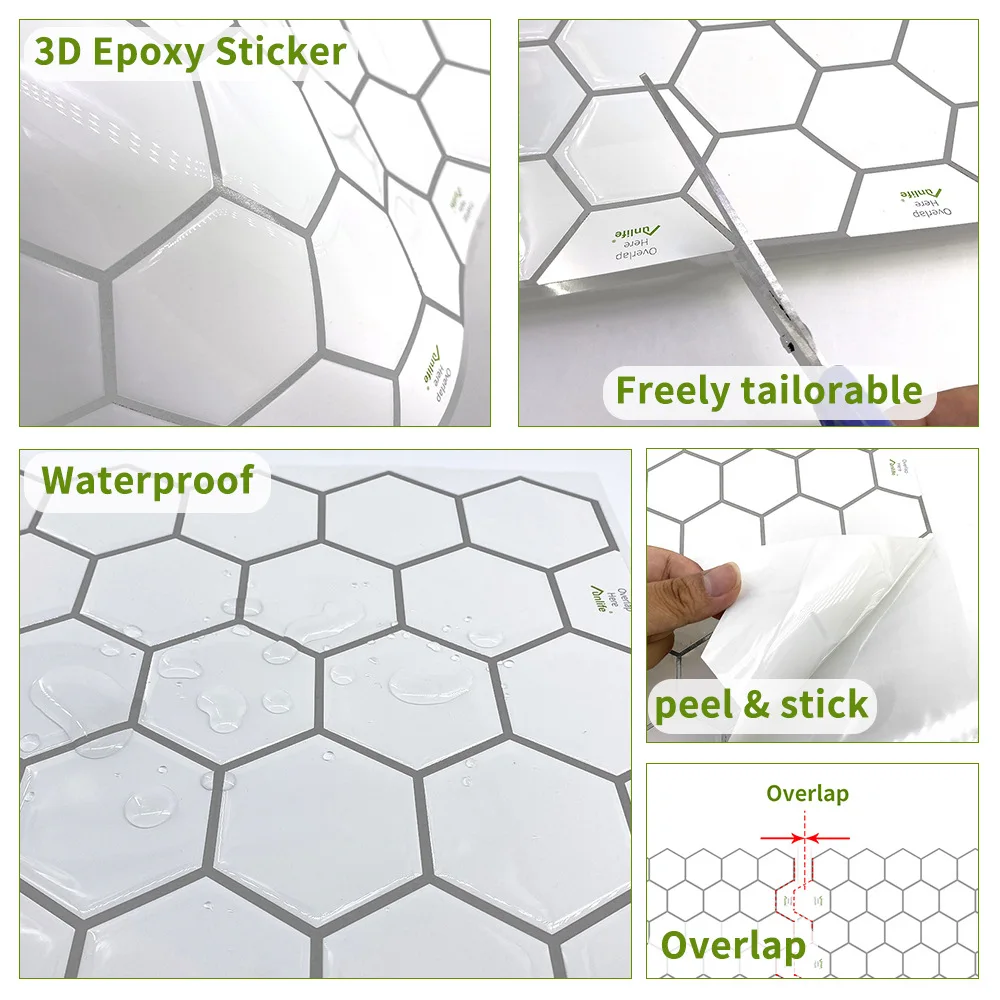 Самоклеящаяся 3d плитка Funlife Kitcheh Backsplash водонепроницаемая 3D Наклейка на стену для
