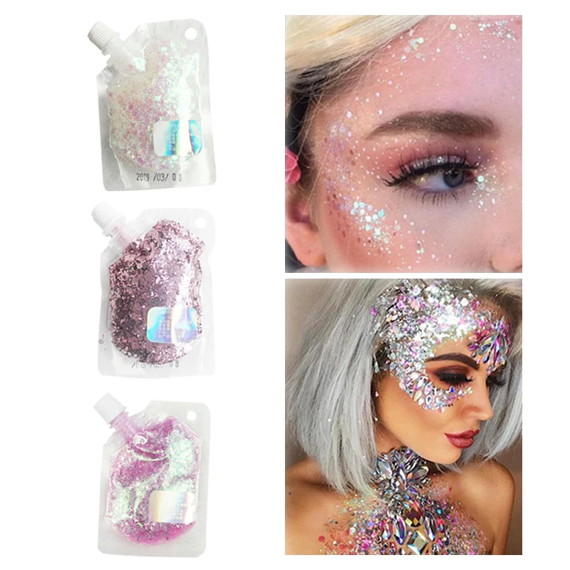 Блестящий крем для тела и лица 16 цветов патчи со звездами гель с блестками