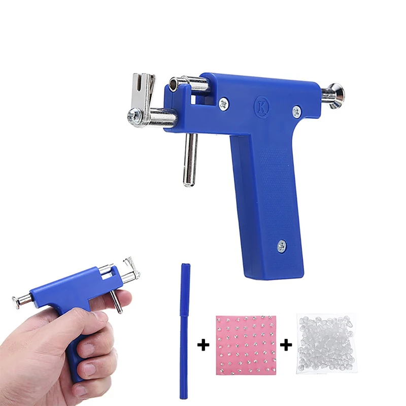 

Профессиональный Пистолет Для Пирсинга Ушей, набор инструментов, стерильные стальные гвоздики для ушей, носа, пупка, пистолет для прокола у...