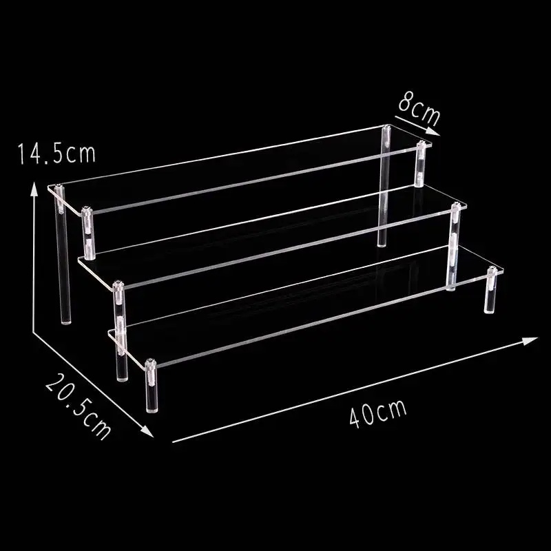 Acrylic three-Tier Detachable Ladder Frame Perfume Jewelry Display Rack Transparent Shelf Store Tools | Дом и сад
