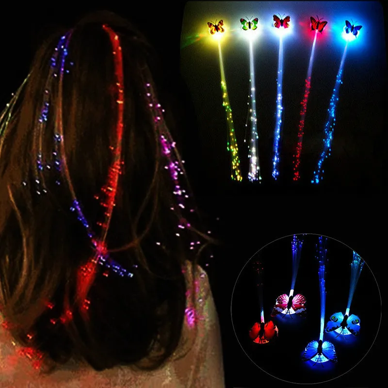 20 шт. светодиодные парики светящаяся вспышка Ligth заколка для волос детская