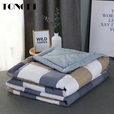 TONGDI крутое мягкое Полосатое тонкое хлопковое стеганое одеяло роскошное для