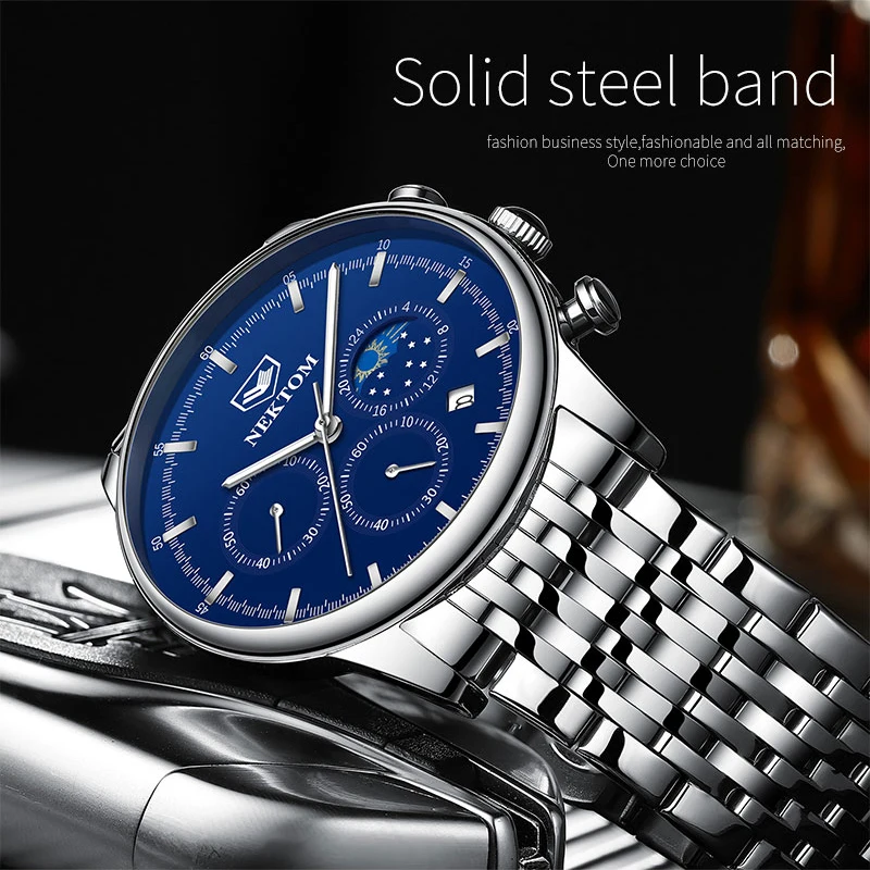 Часы Nektom кварцевые роскошные Простые Модные Звездные Бизнес водонепроницаемые