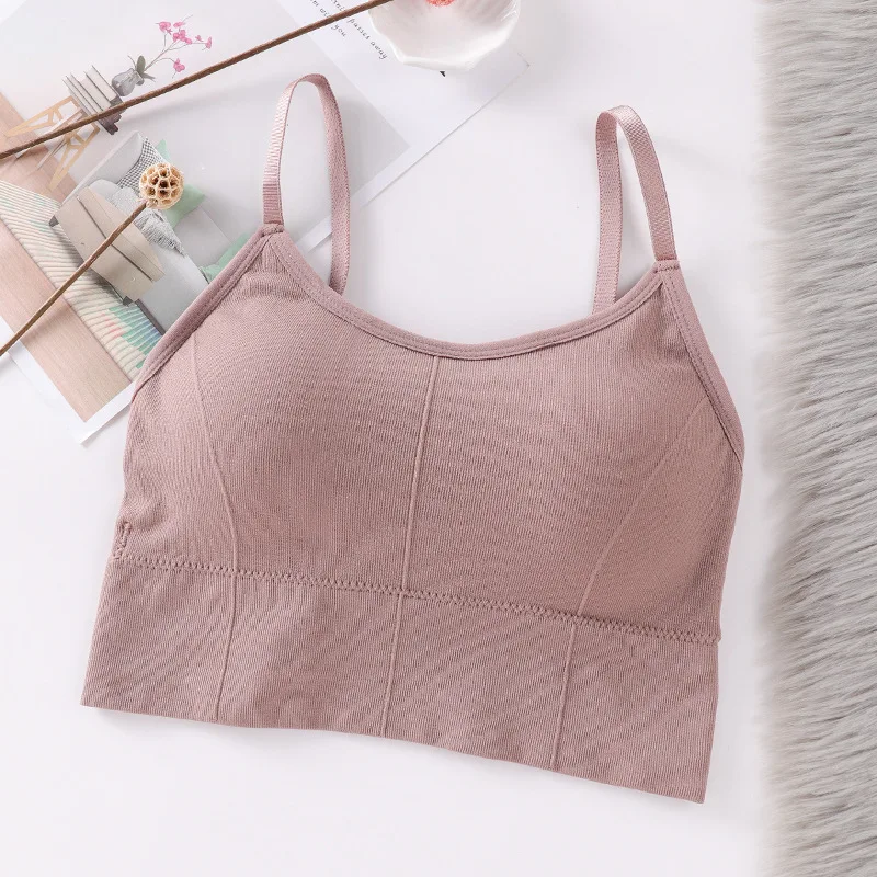 

Seamless One-piece Beauty Back Wrapped Chest Strap Chest Pad Removable Sports Underwear Adjustable Shoulder Strap Tube Top
