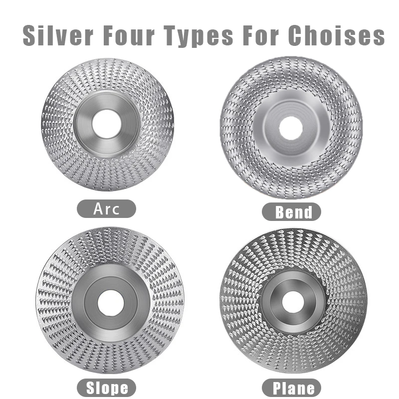

4 Types Wood Grinding Polishing Wheel Rotary Disc Sanding Wood Carving Tool Abrasive Disc Tools for Angle Grinder 4inch Bore
