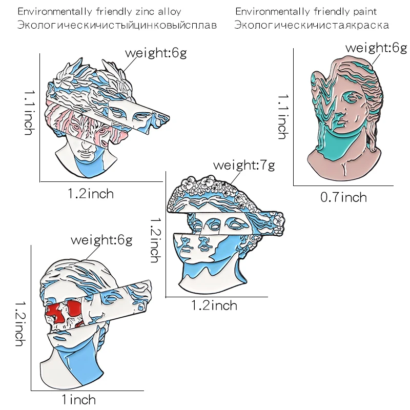 Статуя Pin скульптура эмали штырь греческие статуи угол отворотом Badgess для одежды