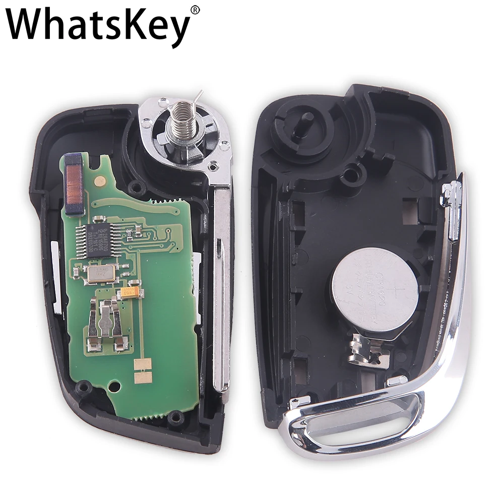 Модифицированный откидной дистанционный ключ WhatsKey ID46 с 3 кнопками для Peugeot 307 408 308