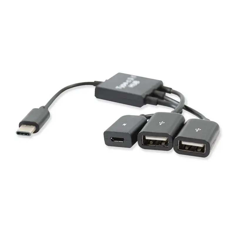 USB 3.1 Type C Male to 2 Dual A 2.0 Female + Micro-USB 3 in 1 OTG HUB | Электроника