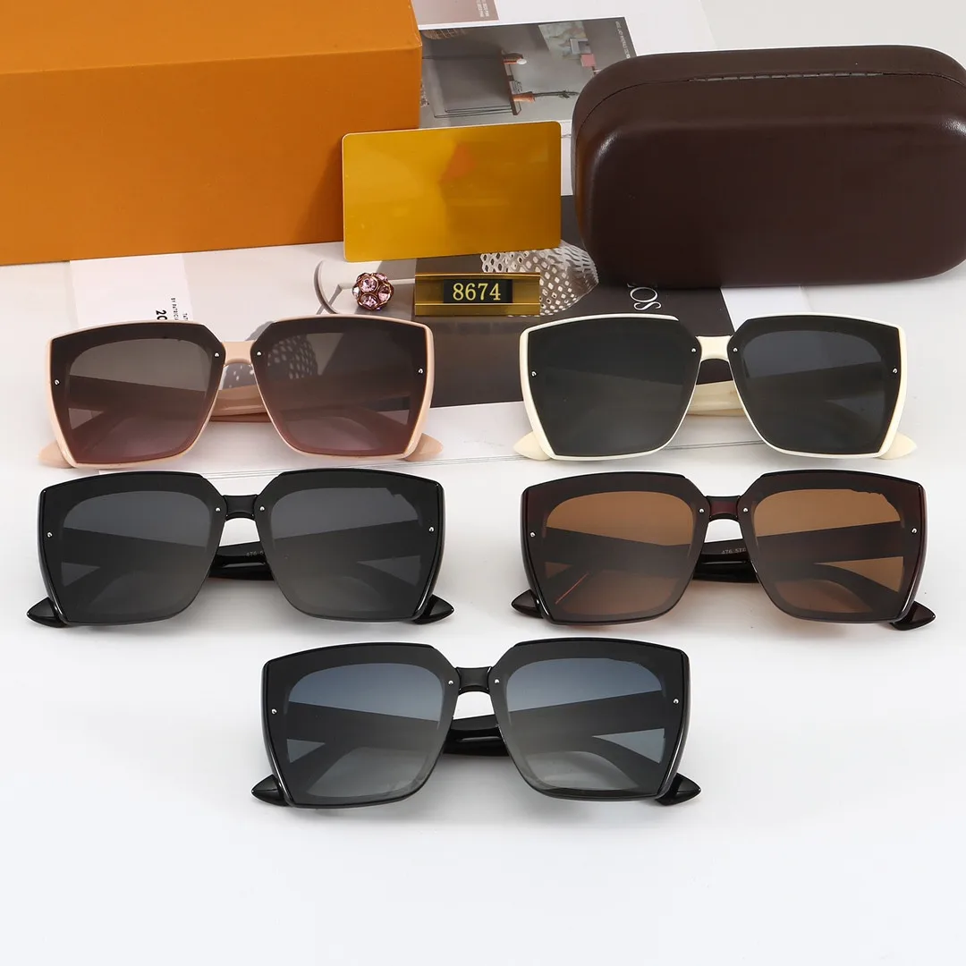 

8674 Star Same Style Square Sunglasses Blackout Thickened Large Frame Sunglasses Uv400 Men's And Women's Luxury Brand Sunglasses