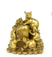 bodhi temple opening copper ornaments five lucky mouse copper copper money in gold enrichment wangcai lucky kangaroo