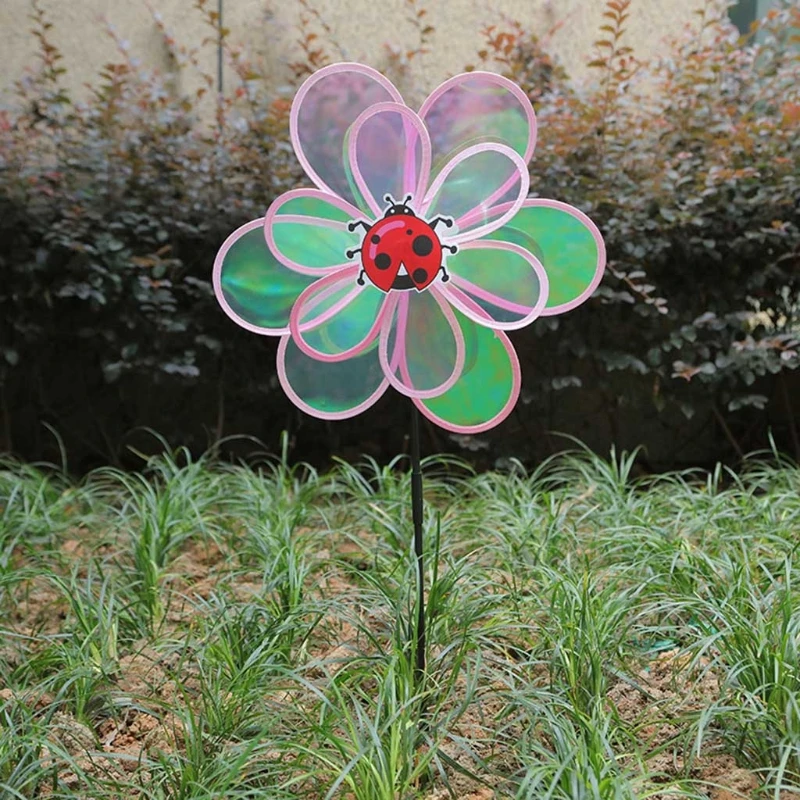 

Double Layer Ladybug Wind Spinners Lawn Pinwheels Windmill Garden Yard Patio Lawn Decoration Indoor Outdoor Baby Kids Toys
