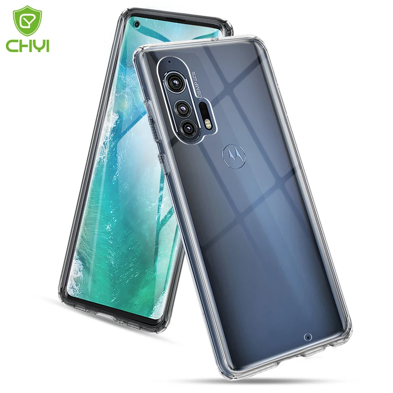 Роскошный прозрачный чехол для телефона Motorola Edge Plus Прозрачный бампер из ТПУ с