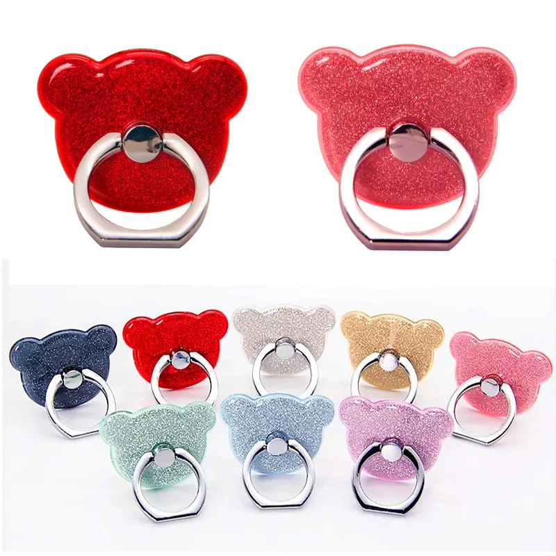Держатель для телефона с блестящим милым медведем кольцом подставкой девочек и