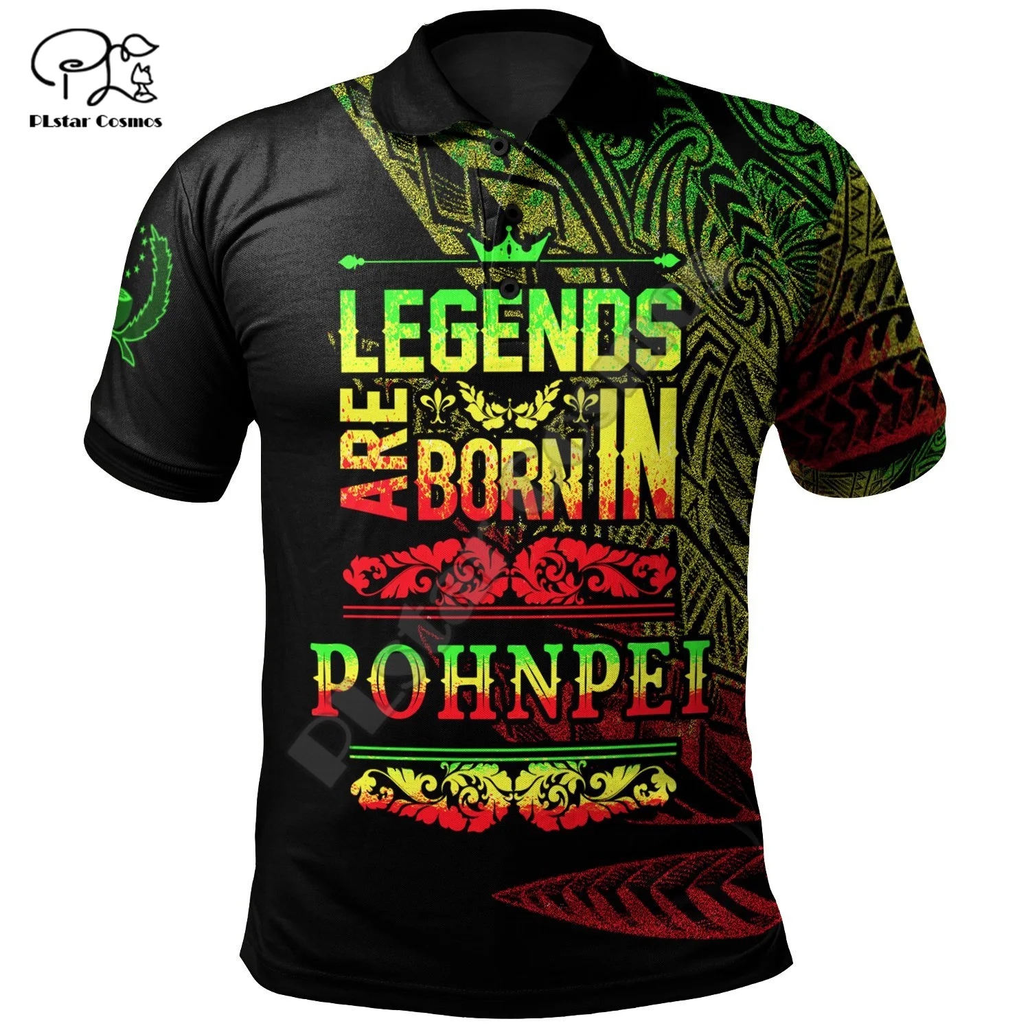 

PLstar Cosmos Pohnpei Polynesian Culture Tribe Art Island Tattoo 3DPrint Men/Women Summer Polo Shirts Streetwear Short Sleeve A4