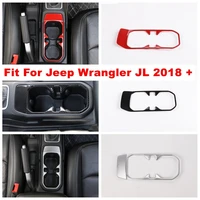console central front water cup holder decoration panel cover trim for jeep wrangler jl 2018 2019 2020 abs accessories interior
