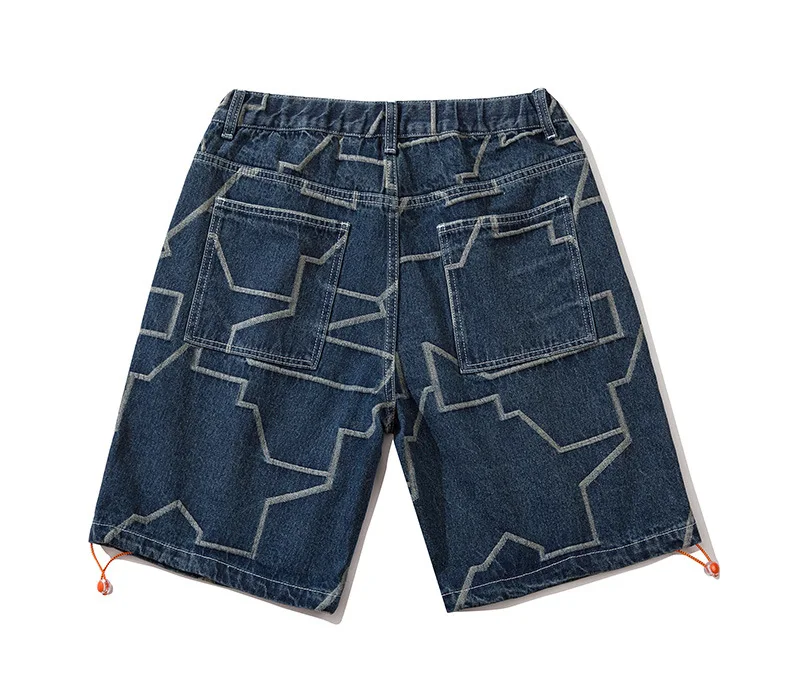 Шорты мужские из денима стрейч модные тонкие рваные байкерские джинсы брендовые