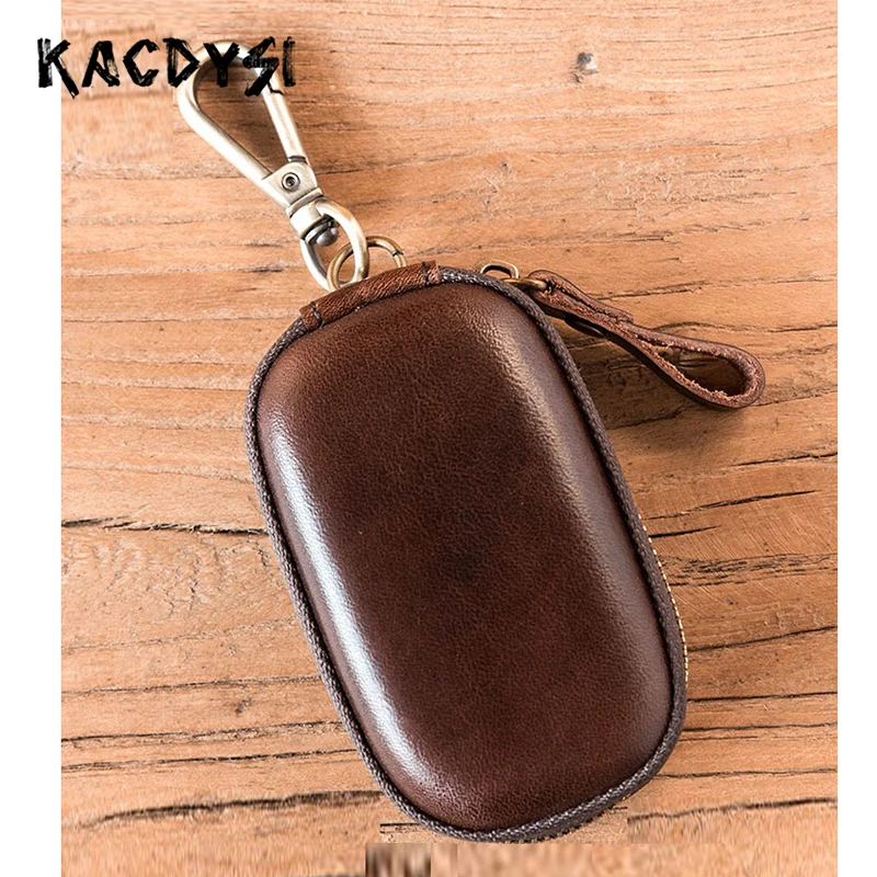 Мужской держатель для ключей Натуральная Воловья кожа унисекс автомобиля