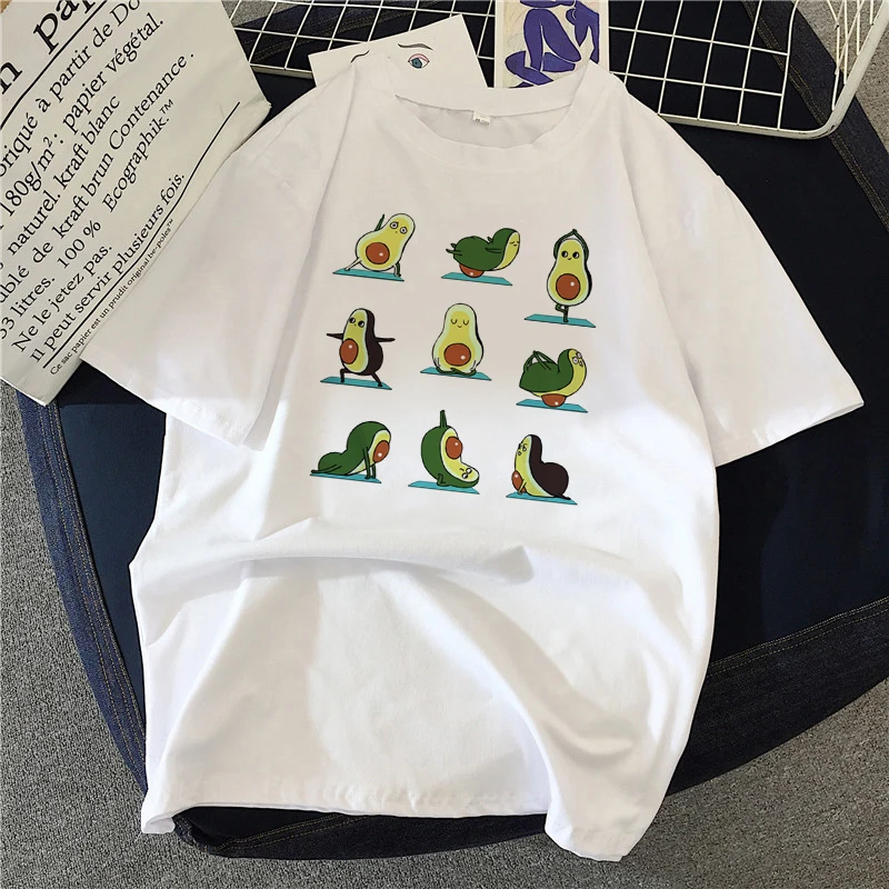

Funny T shirt Kawaii Cartoon T-Shirt Women Casual Graphics Avocado Short-Sleeved Shirt Female Summer T-Shirt