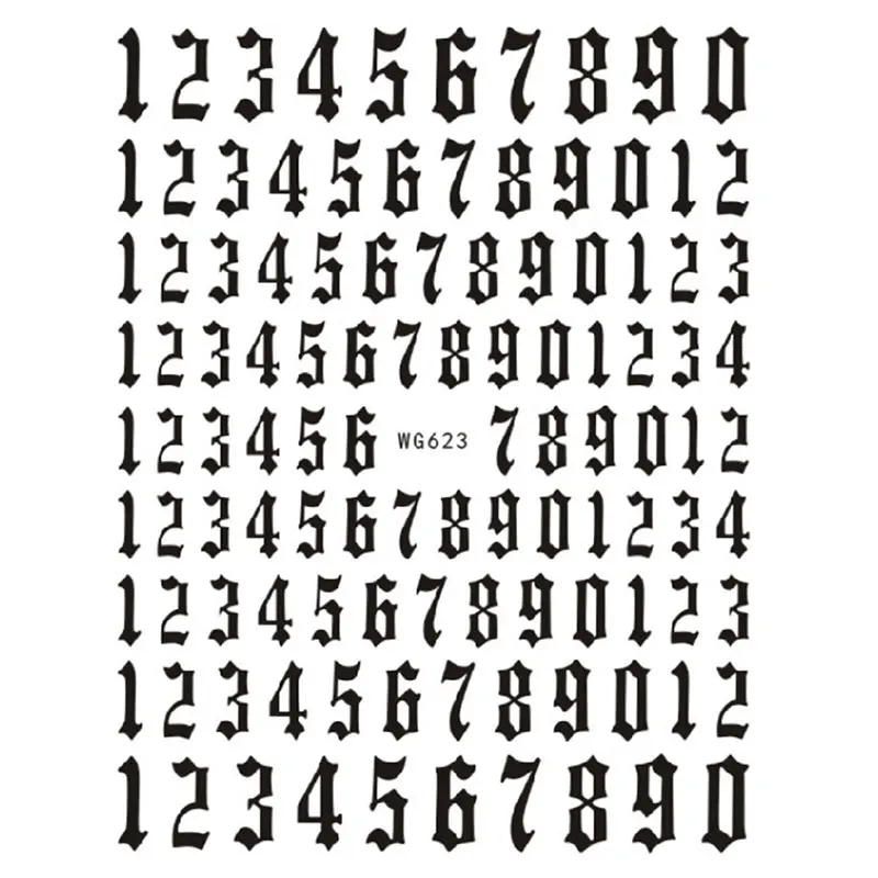 

1 Sheet 3D Nail Decal Sticker Colorful Digital Nail Art Stickers Adhesive DIY Manicure Accessories Decor Nail Stickers