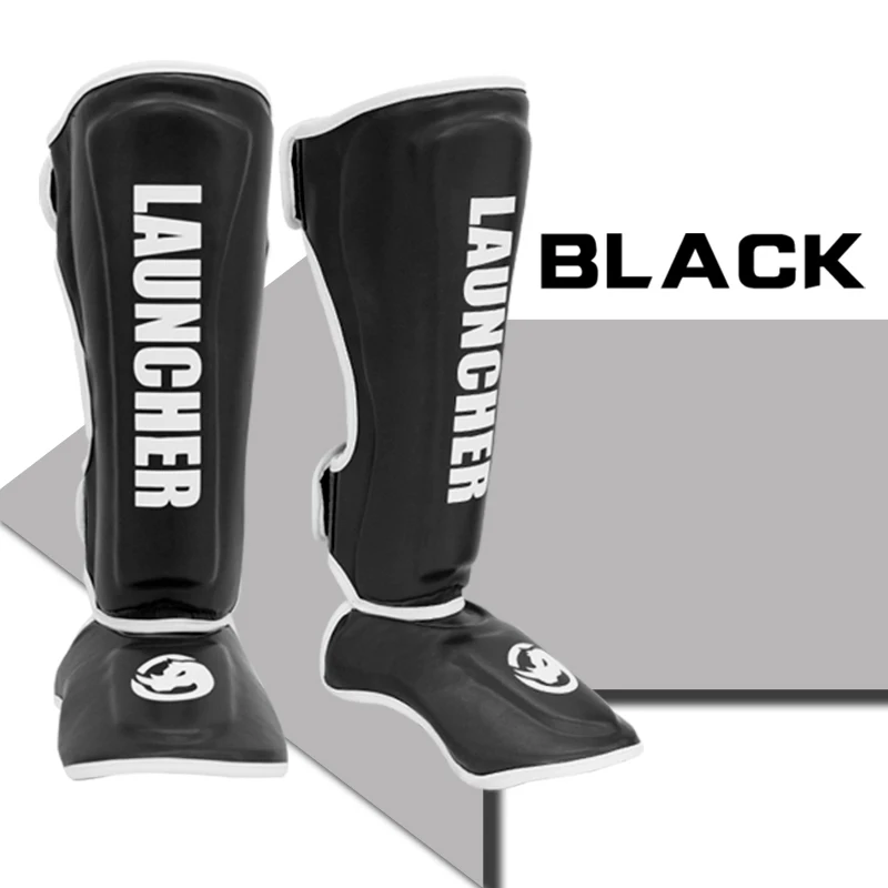 Леггинсы для единоборств с защитой голени из искусственной кожи логотипом на