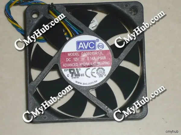 Для AVC DA06015R12L PS08 23.10554.001 12 В постоянного тока 0.14A 60*15 мм 60x60x15 4-контактный 4-проводной