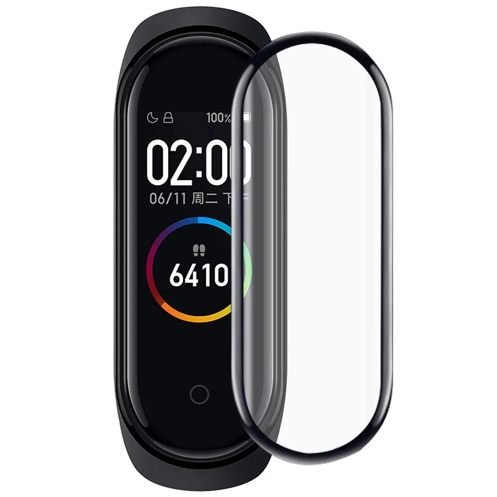 Защита экрана для смарт часов Xiaomi Mi Band 4 черный бампер Взрывозащищенная ПЭТ