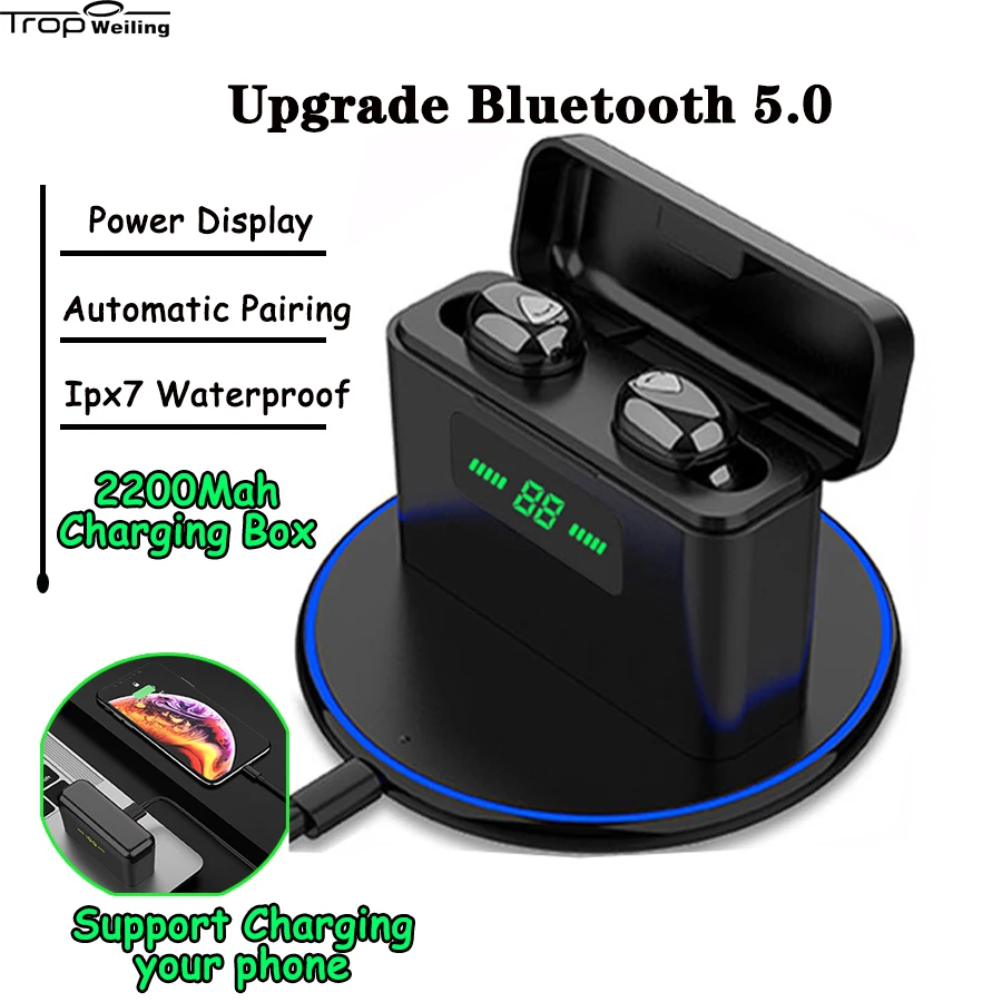 Наушники Trop Weiling TWS Bluetooth 5 0 беспроводные наушники Hi Fi спортивные гарнитура с