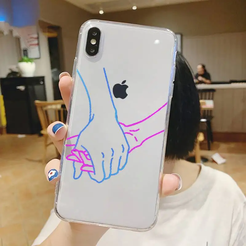 

Neon font crown love Phone Case Transparent soft For iphone 5 6 7 8 11 12 s c se plus mini x xs xr pro max shell