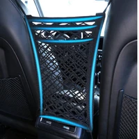 car trunk elastic mesh bag car seat back storage organizer pockets cage velcro grid pocket holder car mess mesh box bags