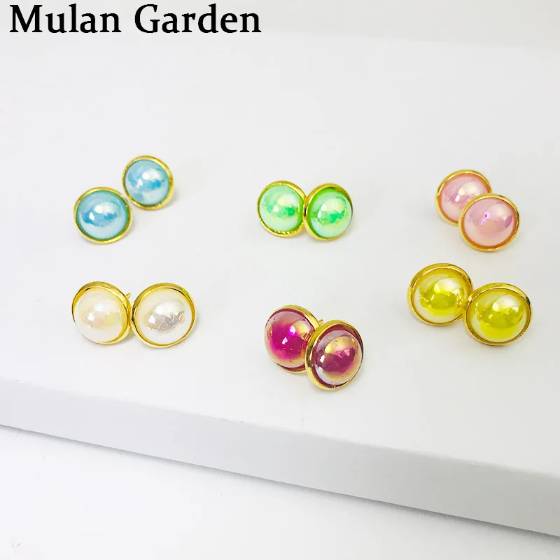 M & G блестящие красочные стразы серьги гвоздики набор милые модные Женские