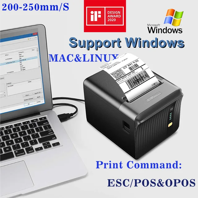 ESC/POS Receipts Thermal Printer 2 Inch USB Bluetooth Multi Interface 58mm Desktop Ticket Label Printer Tiny Design 2