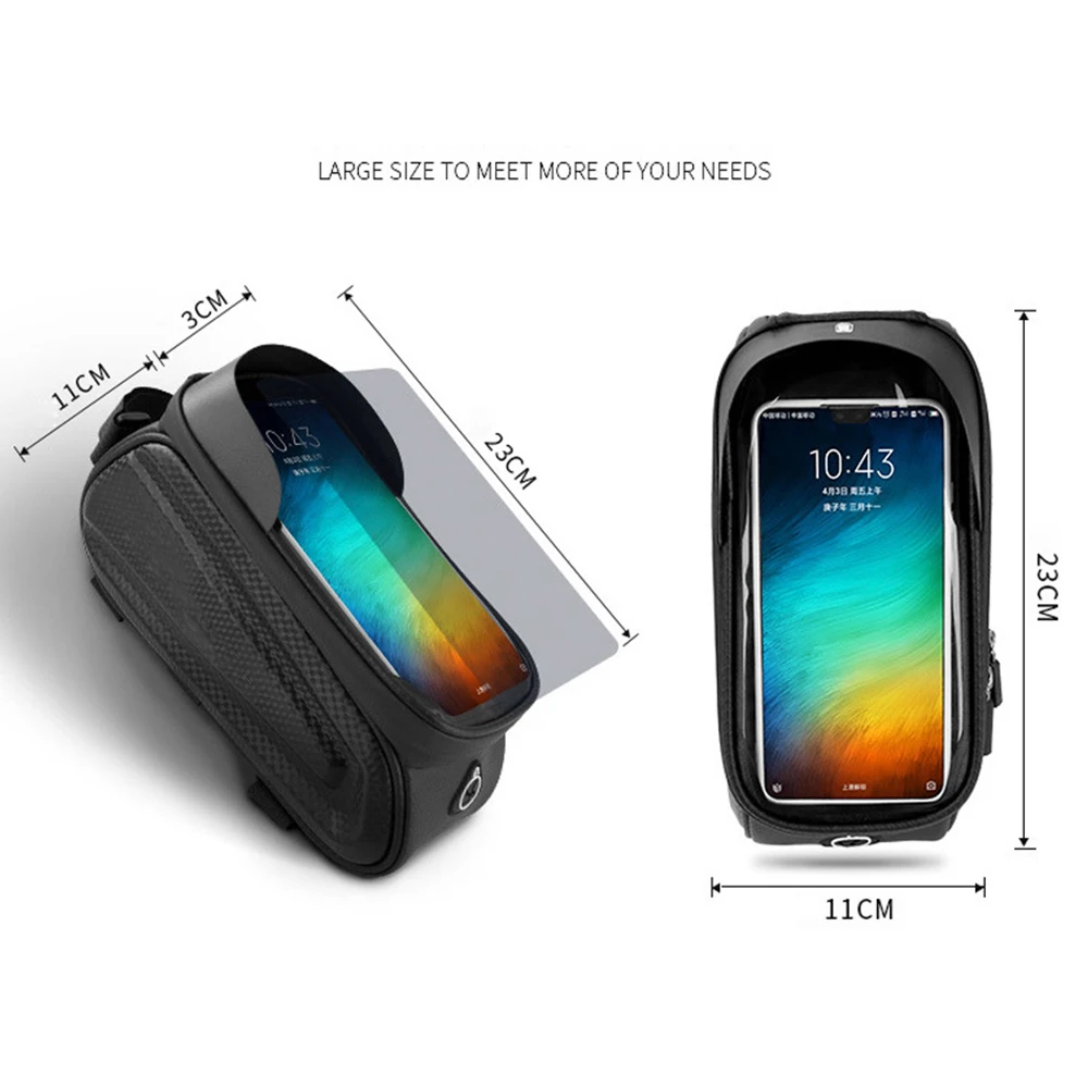 

Waterproof Touch Screen Phone Holder Cycling Bag Handlebar Pouch Bike Phone Bag Front Tube Bag Bicycle Bags