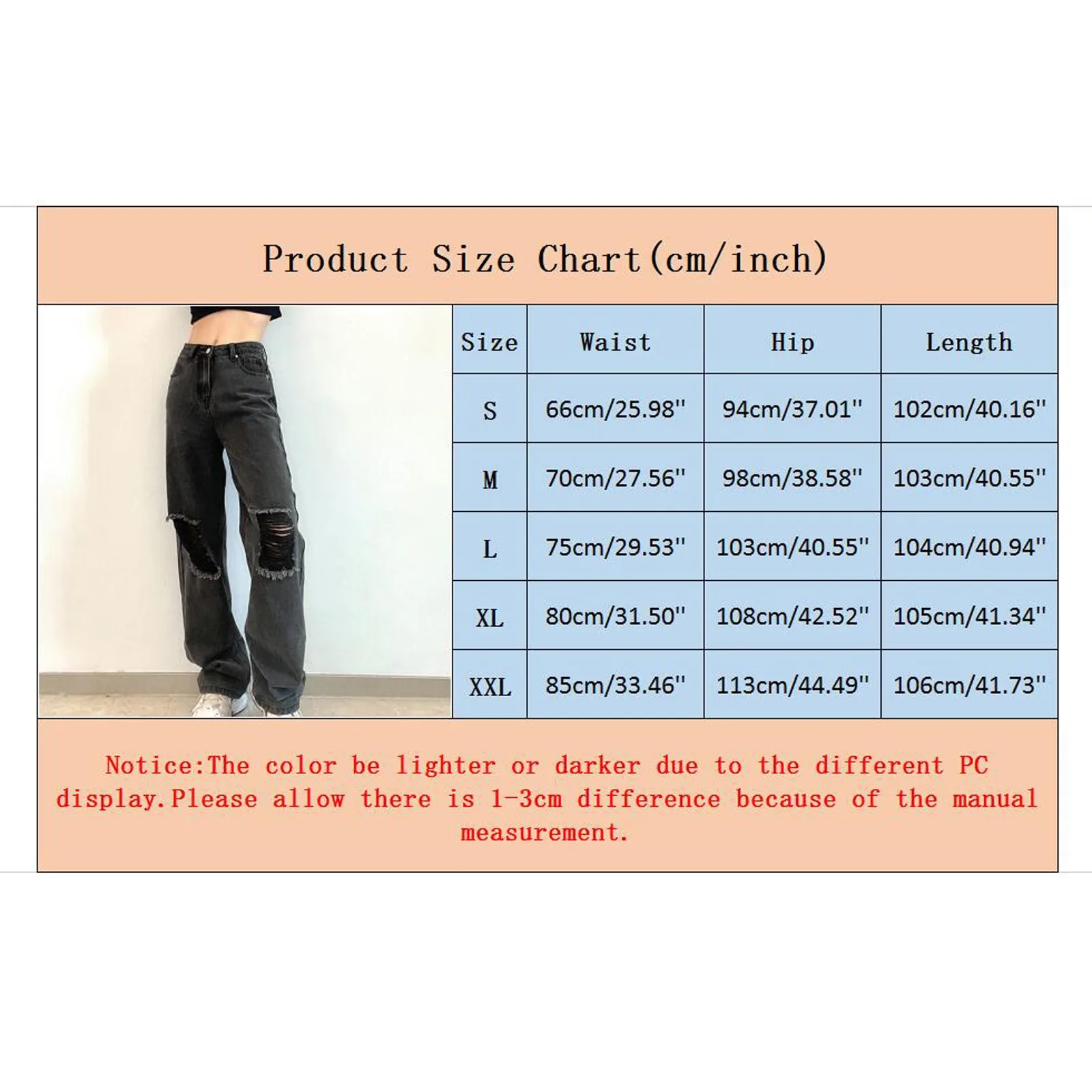 

2021 Wide Leg Pants High Waist Jeans Woman Casual Hole Jeans Full Length Loose Jeans Cowboy Denim Pants Vaqueros Mujer #T2G